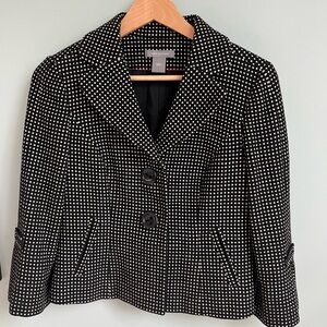 Black and White Polka Dot Ann Taylor Women's Jacket practically new